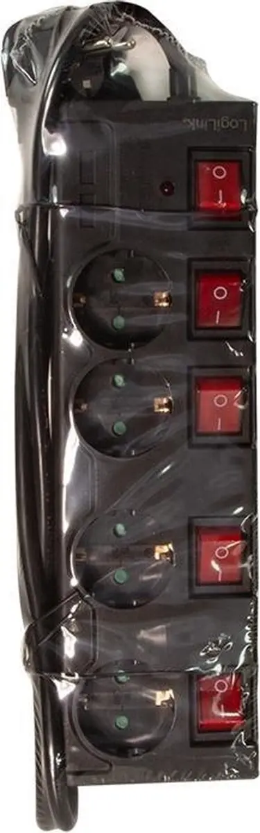 Logilink LPS251 Stekkerdoos 4-voudig - 3600W - 1,5m - Zwart