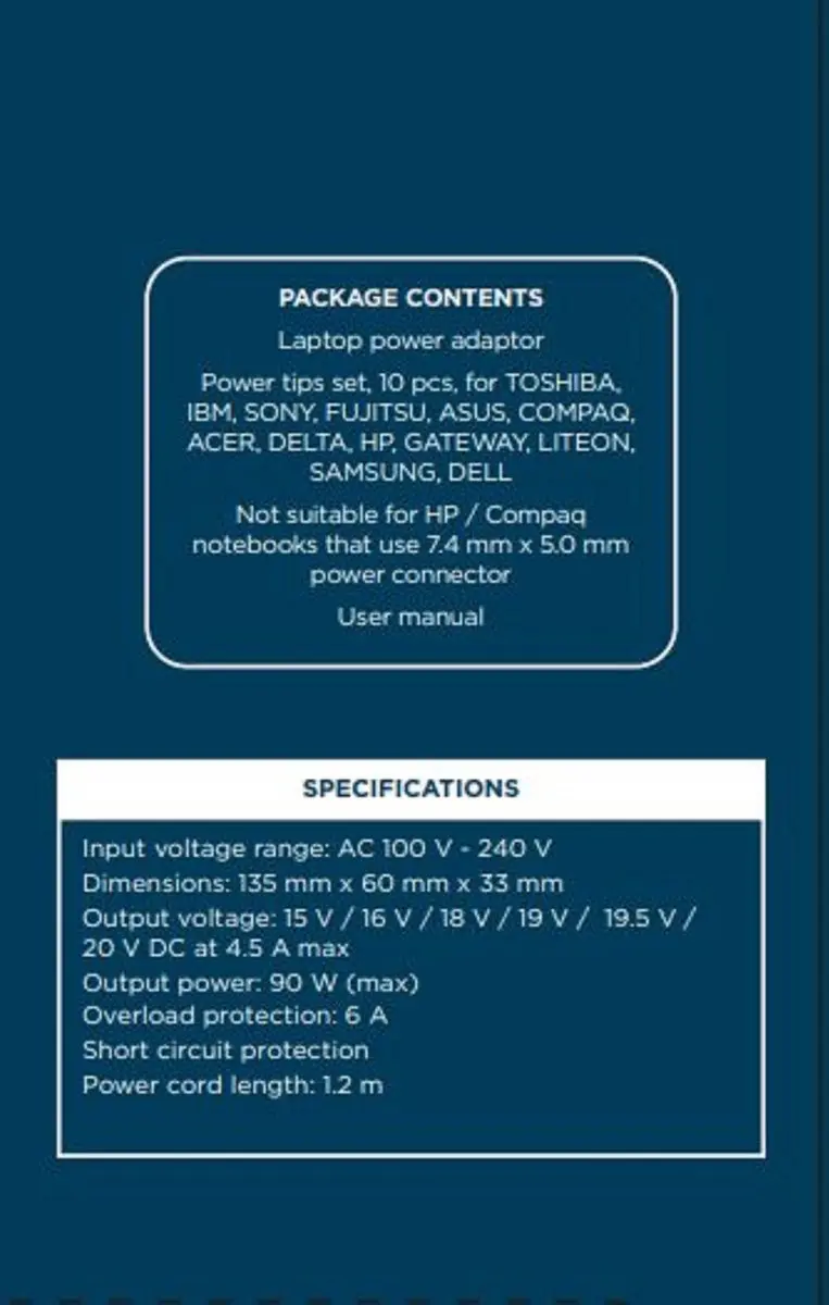 Gembird NPA-AC1D Universele Notebookadapter 90W - Zwart