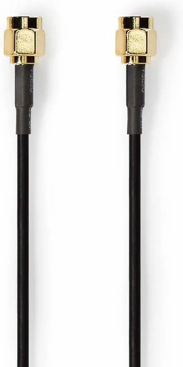 Nedis SMA Male Antennekabel 50 Ohm 2.00m - Verguld - Zwart