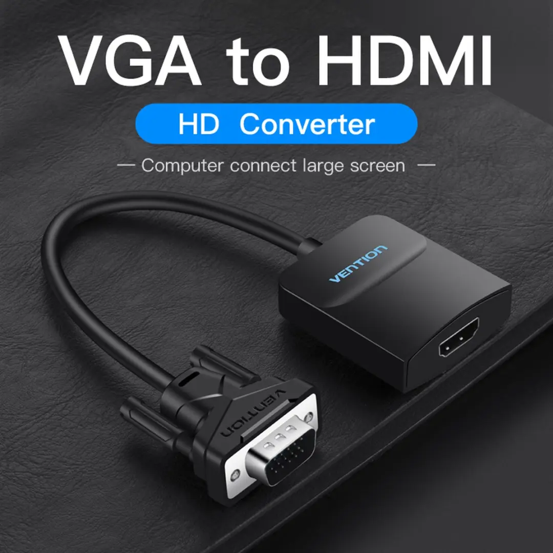 Vention VGA naar HDMI + Audio Adapter - Zwart