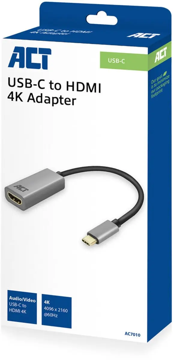ACT AC7010 USB-C naar HDMI Adapter - Zilver