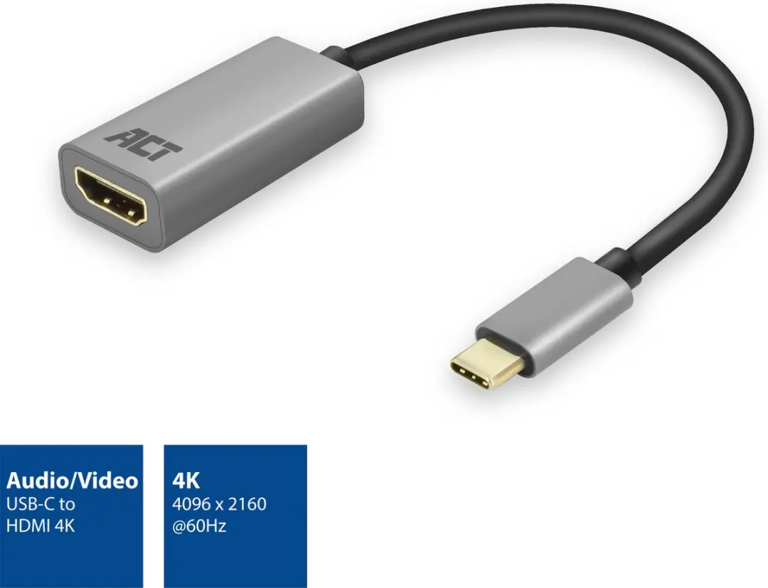 ACT AC7010 USB-C naar HDMI Adapter - Zilver