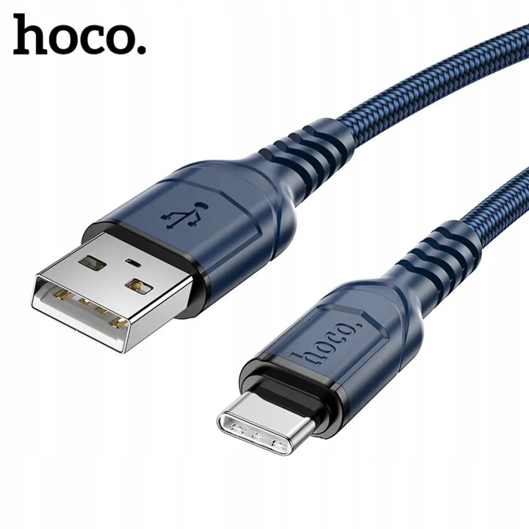 Hoco X59 USB-C Kabel 3A 200cm - Rood/Zwart - afbeelding 3 van 5