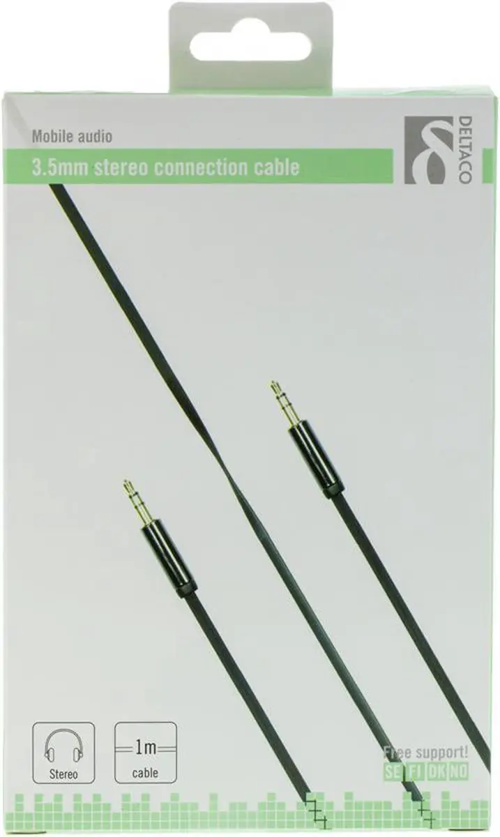 Deltaco AUD-101 Audiokabel 3,5mm - 1m - Zwart
