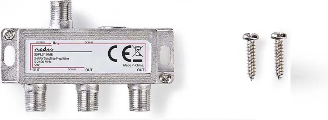 Nedis SSPL310ME Satellietsplitter - 3 Outputs - 10.5 dB - Zilver