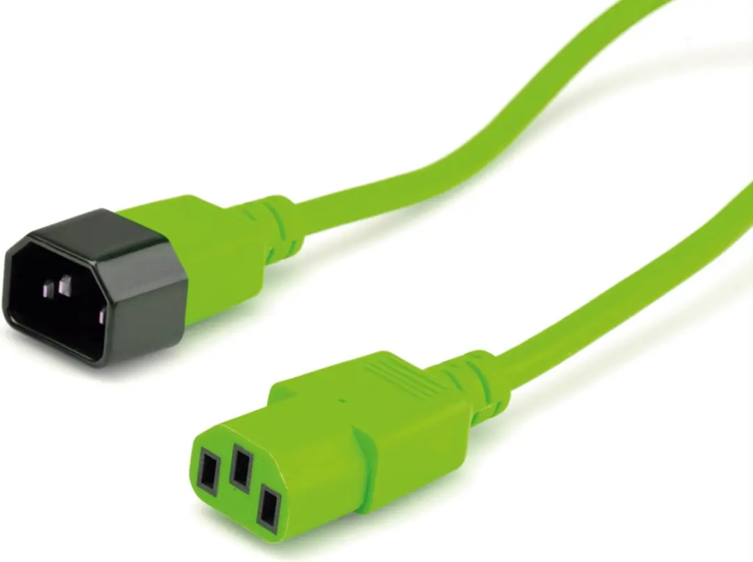 Roline IEC C14-C13 Stroomverlengkabel 3m - Groen