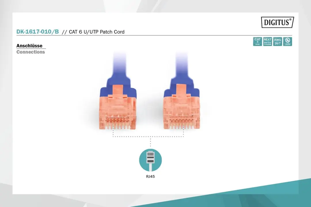 Digitus Patchcord UTP Cat 6 DK-1612-010/B - 1M - Blauw