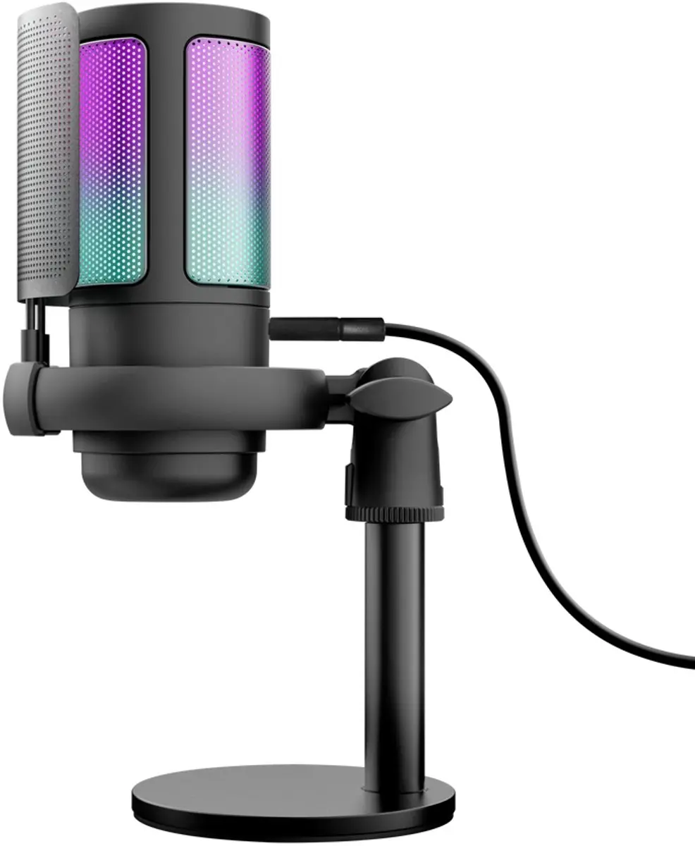 Trust GXT 238 Auron USB Microfoon - Cardioïde - RGB Zwart