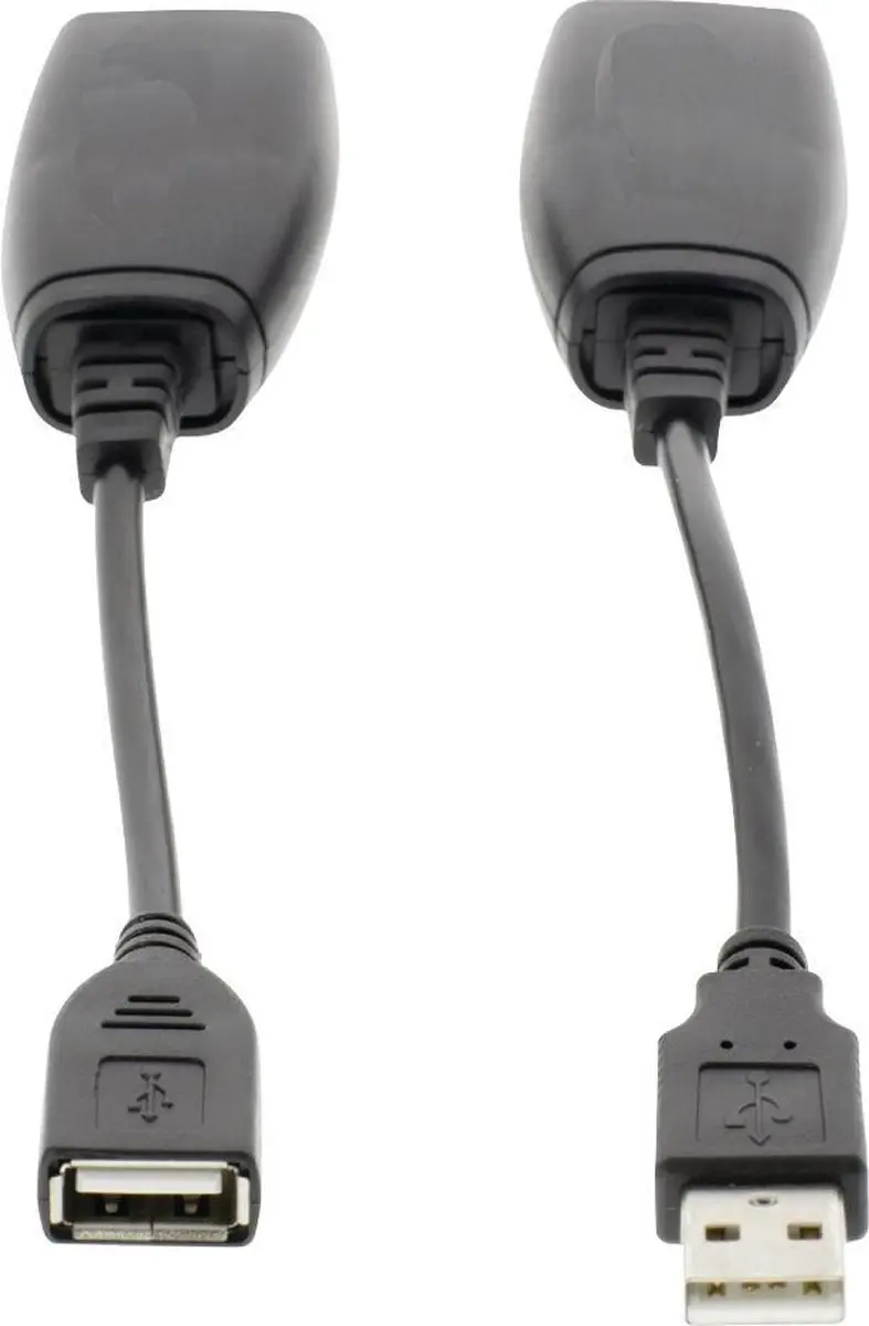 Nedis Actieve USB-Kabel CCGP60EXTBK500 - USB-A naar RJ45 - 0,2m - Zwart