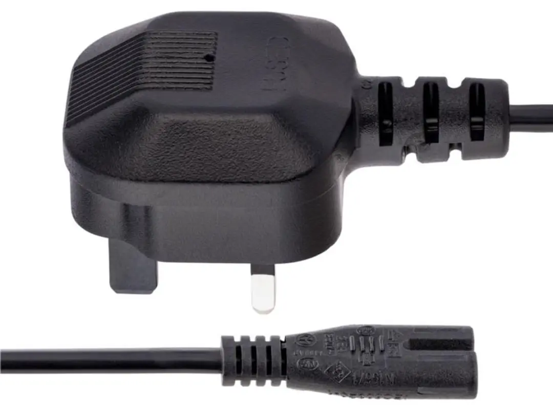 Startech PXTNB2SUK6 Laptopstroomkabel 2m - BS1363 naar C7 - 18AWG - Zwart - afbeelding 6 van 6