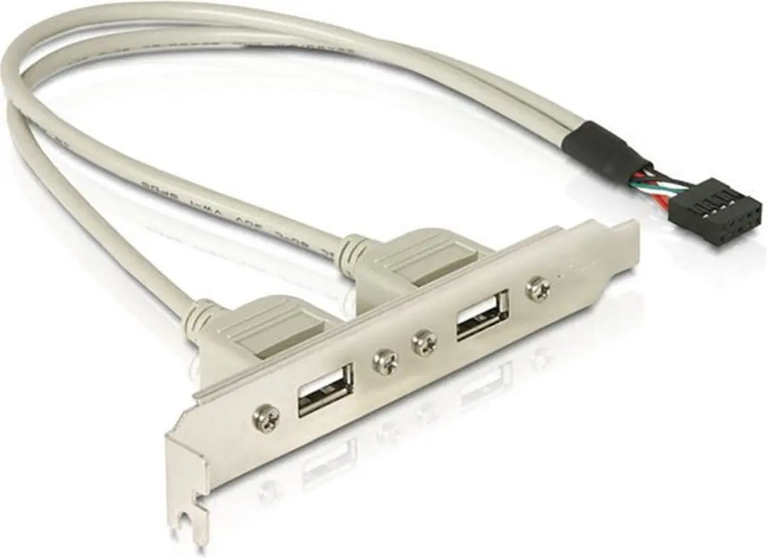 Delock USB 2.0 A Female naar A Female Kabel 0.3m - Wit
