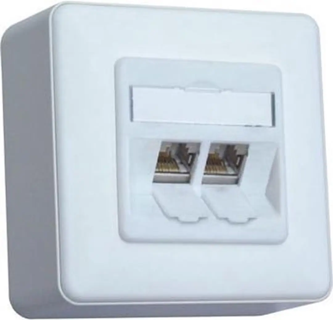 Metz Connect 1309120002-E Netwerkdoos Opbouw CAT 6 - 2 Poorten - Zuiver wit