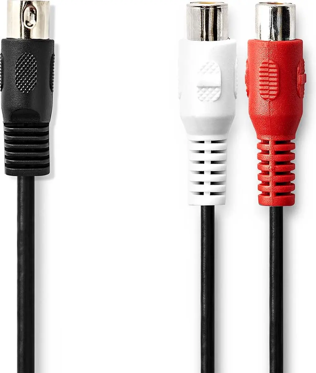 Nedis DIN-Audiokabel CAGP20250BK02 - 2x RCA - 0,20m - Zwart