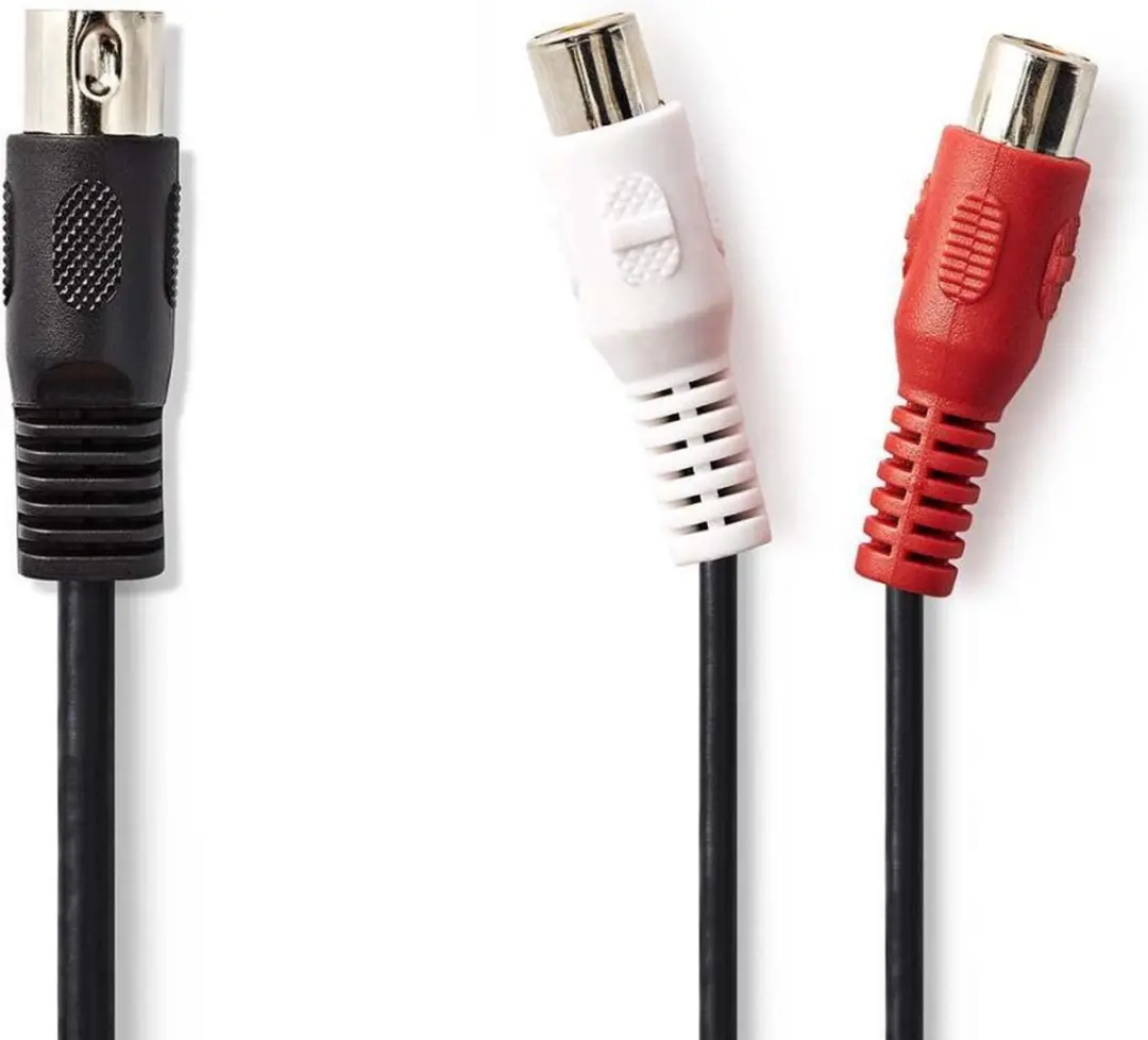 Nedis DIN-Audiokabel CAGP20250BK02 - 2x RCA - 0,20m - Zwart