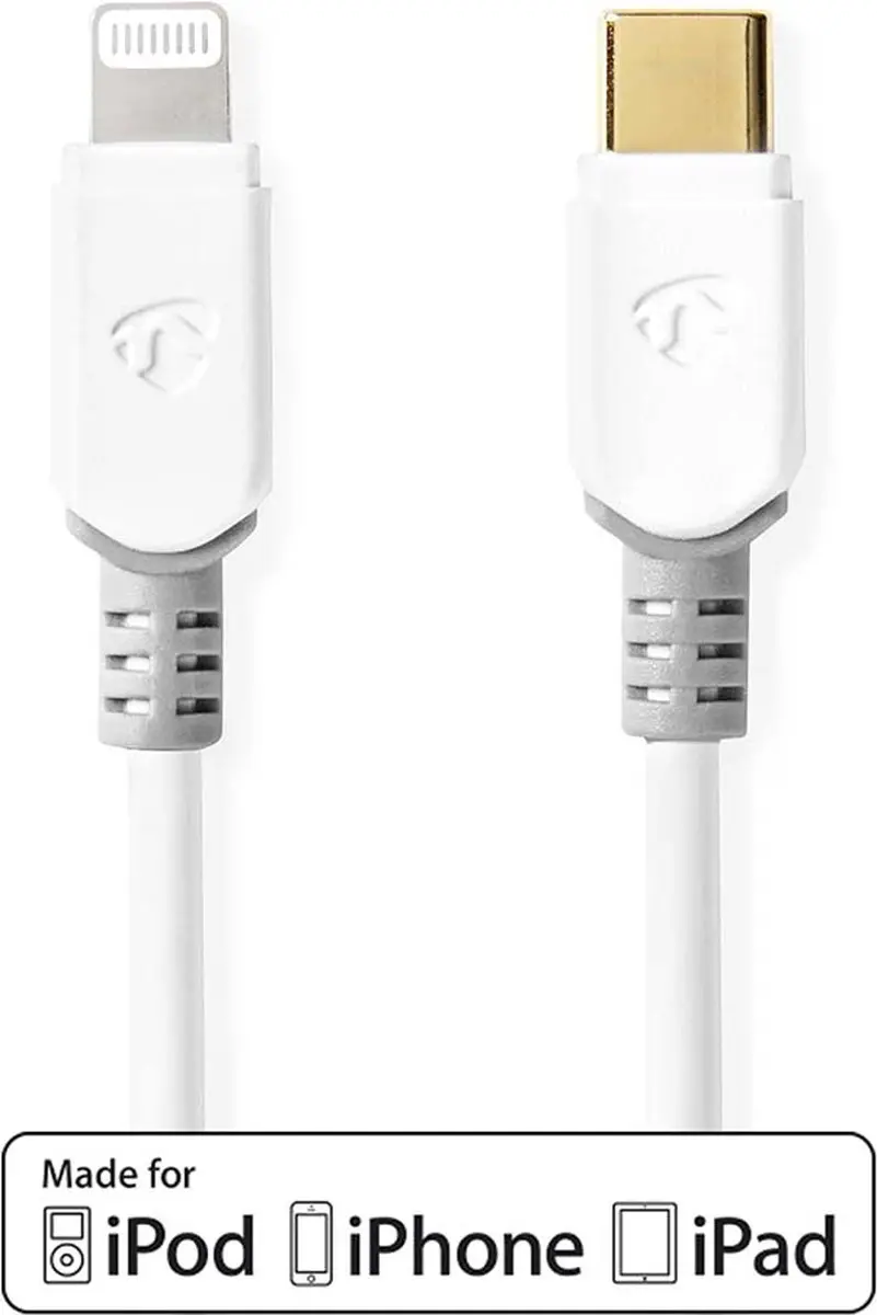 Nedis Lightning Kabel USB-C 2.0 2m - Wit