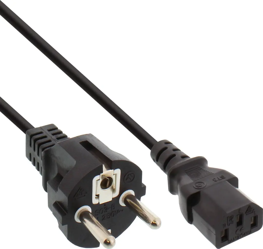InLine C13 CEE 7/7 Stroomkabel 3x0,75mm - 1,8m - Zwart