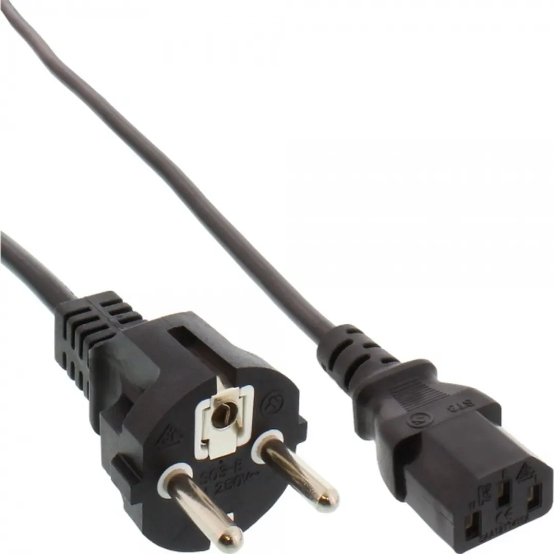 InLine C13 CEE 7/7 Stroomkabel 3x0,75mm - 1,8m - Zwart