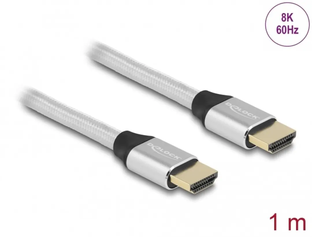 Delock HDMI 2.1 Kabel 8K 60Hz - 1m - Zilver