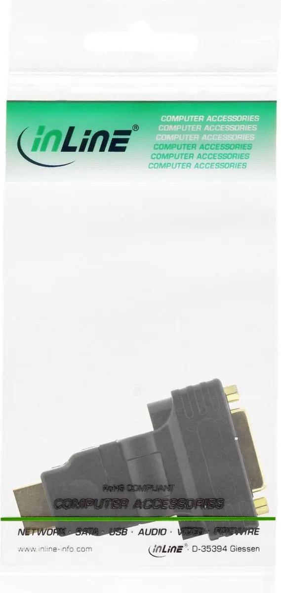 InLine HDMI naar DVI-I Dual Link Adapter - Zwart
