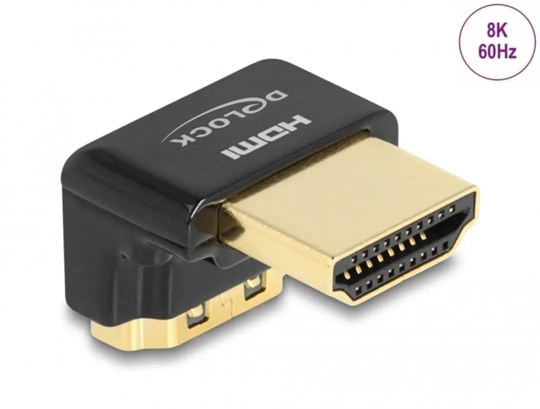 Delock HDMI Adapter Male naar Vrouw 8K 60Hz - 90° Zwart