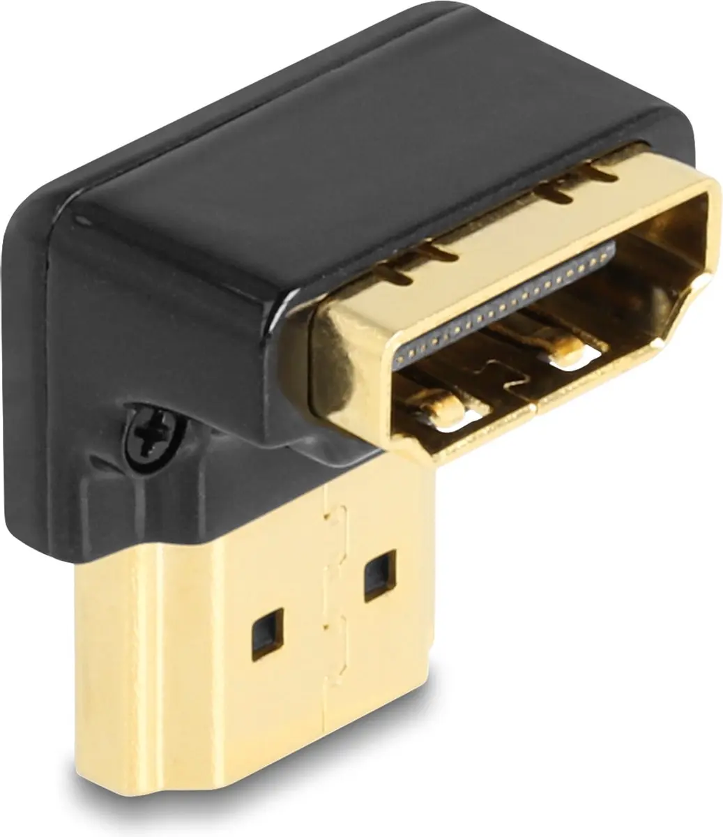Delock HDMI Adapter Male naar Vrouw 8K 60Hz - 90° Zwart