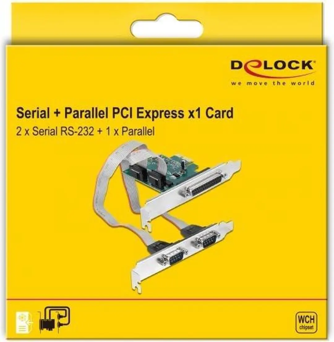 Delock PCIe Kaart 2x RS-232 + 1x Parallel - 90413