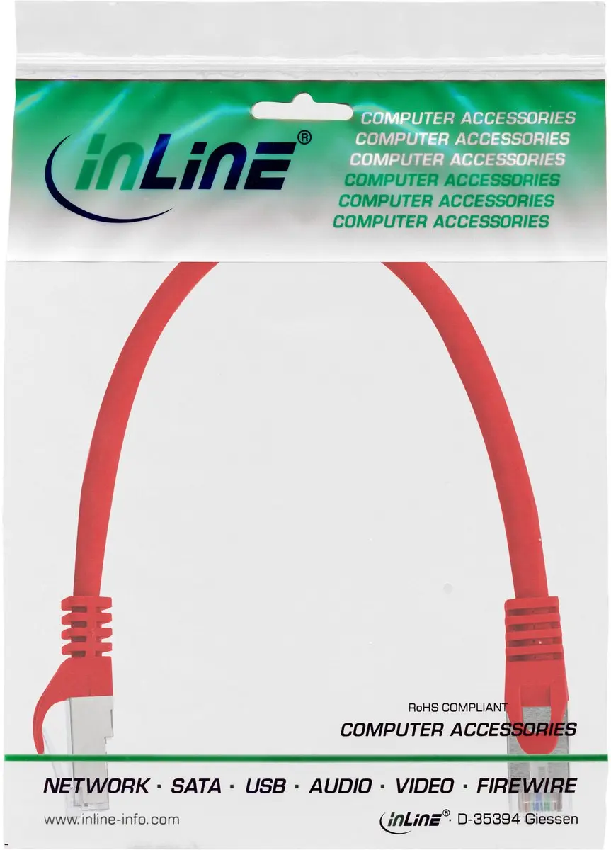 InLine Patchkabel Cat.5e F/UTP Rood 0,3m