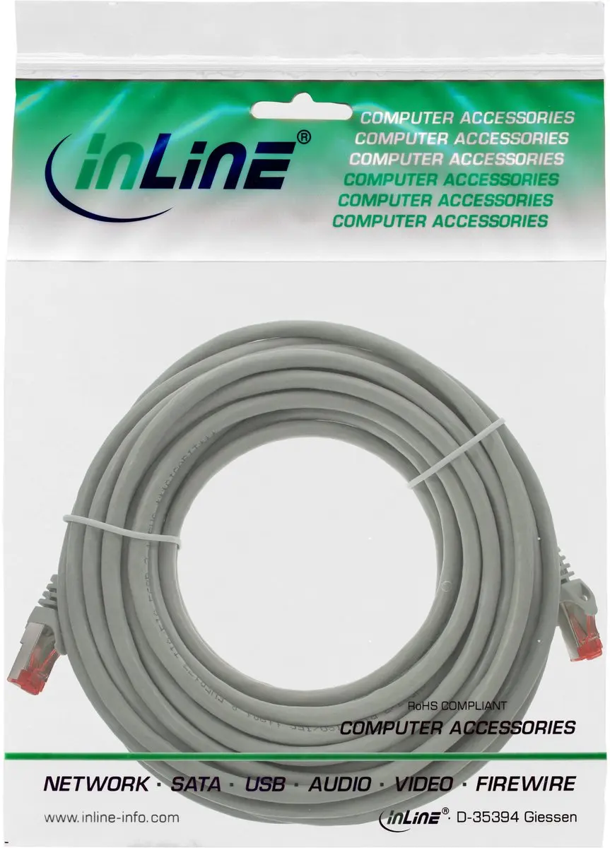 InLine Patchkabel S/FTP Cat.6 CCA 5m - Grijs