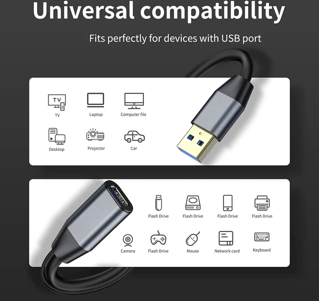 NÖRDIC USB3-EX11 USB 3.1 Actieve Verlengkabel 5Gbps 10m - Zwart