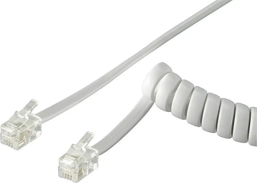 Goobay Telefoon Spiraalkabel RJ10 Wit 2m