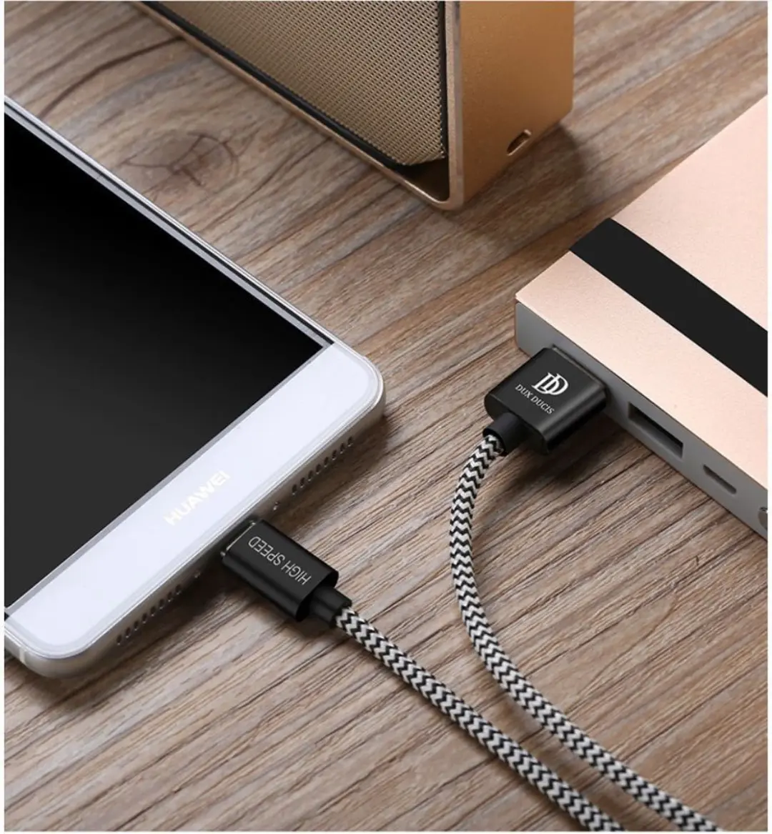 Dux Ducis 2.1A USB-A naar USB-C Kabelset 3 Stuks - 0.25m/1m/2m - Zwart/Wit