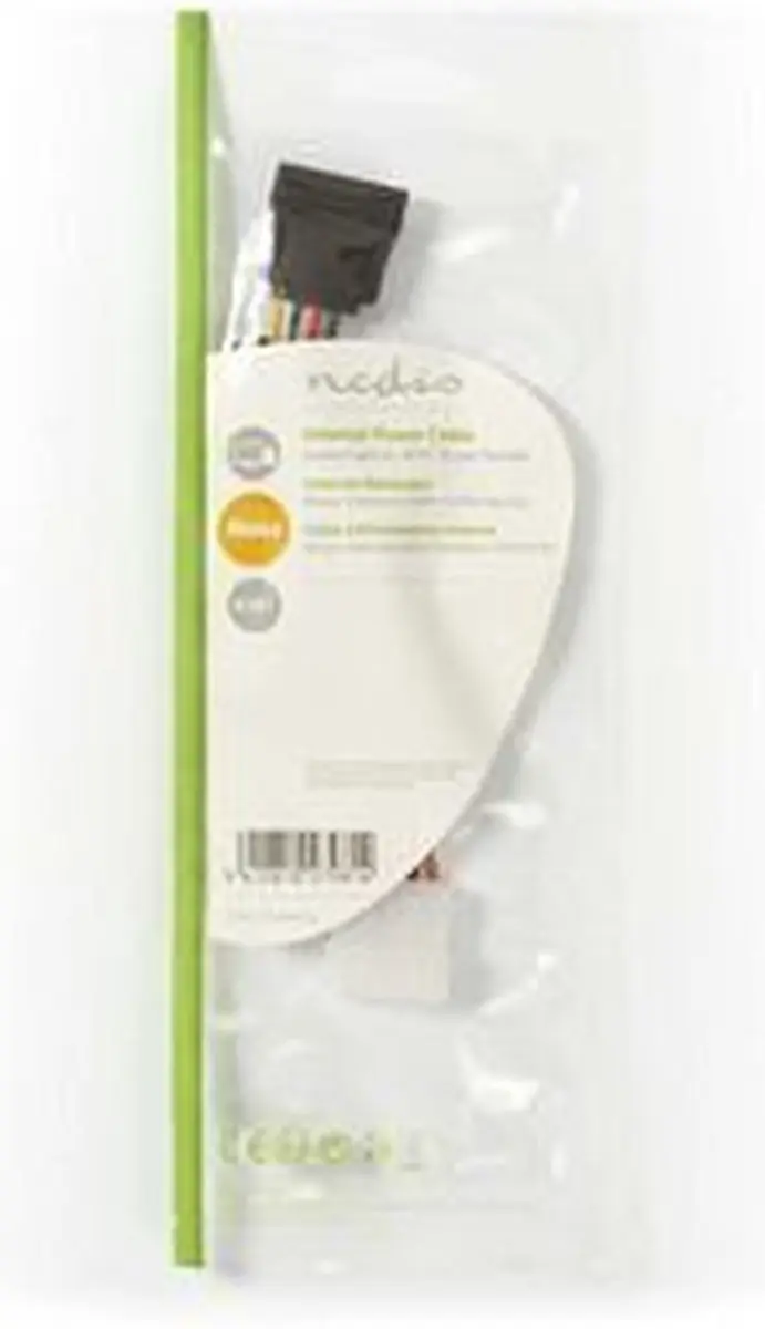Nedis CCGB73500VA015 Voedingskabel Molex-SATA 15-Pins - 15cm - Verguld - Multicolor