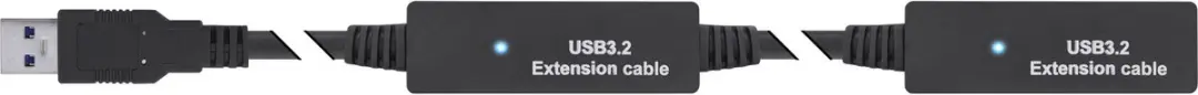 InLine USB-A naar USB-C Actieve Verlengkabel 5Gbps 15m - Zwart