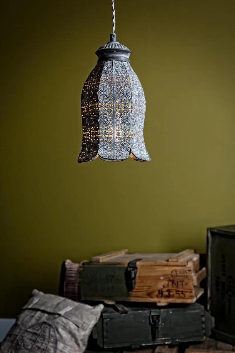 Eglo Vintage Hanglamp - 1 Licht - Ø165mm - Patina Grijs