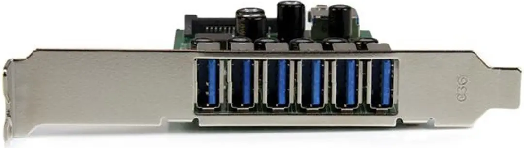 Startech PEXUSB3S7 USB 3.0 Kaart 7 Poorten - Grijs-Groen