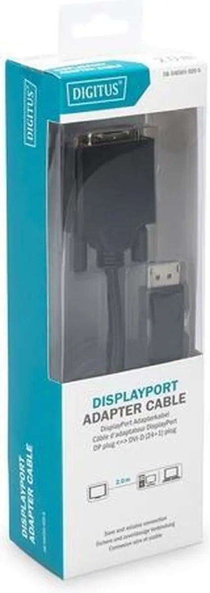 Digitus DB-340301-020-S DisplayPort naar DVI-D Adapterkabel - Zwart