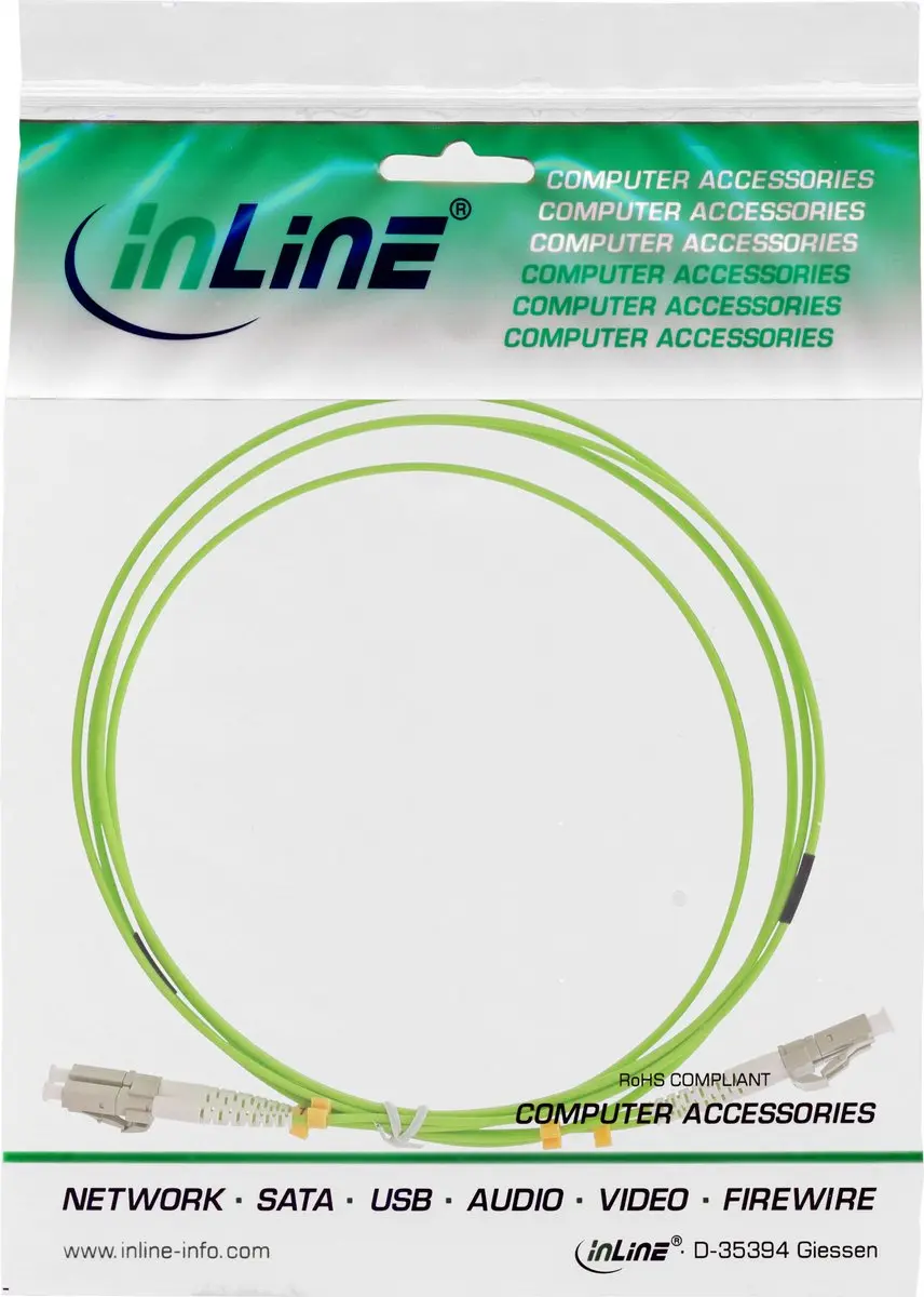 InLine OM5 Duplex Glasvezelkabel - Groen - 3m
