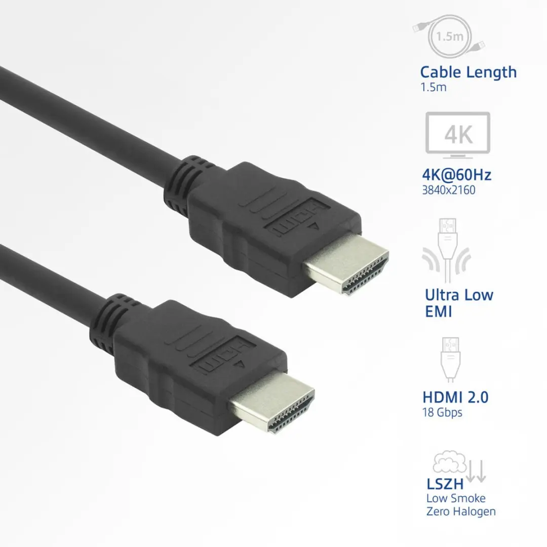 ACT 1,5m HDMI 4K LSZH Kabel AK3872 - Zwart