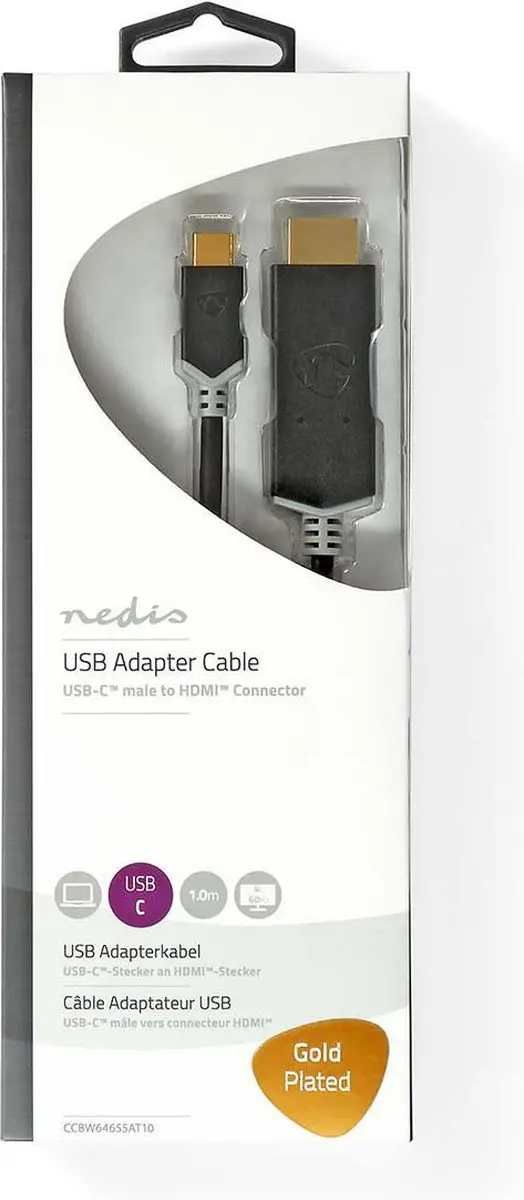 Nedis USB-C HDMI Adapter 4K@60Hz 1m - Antraciet
