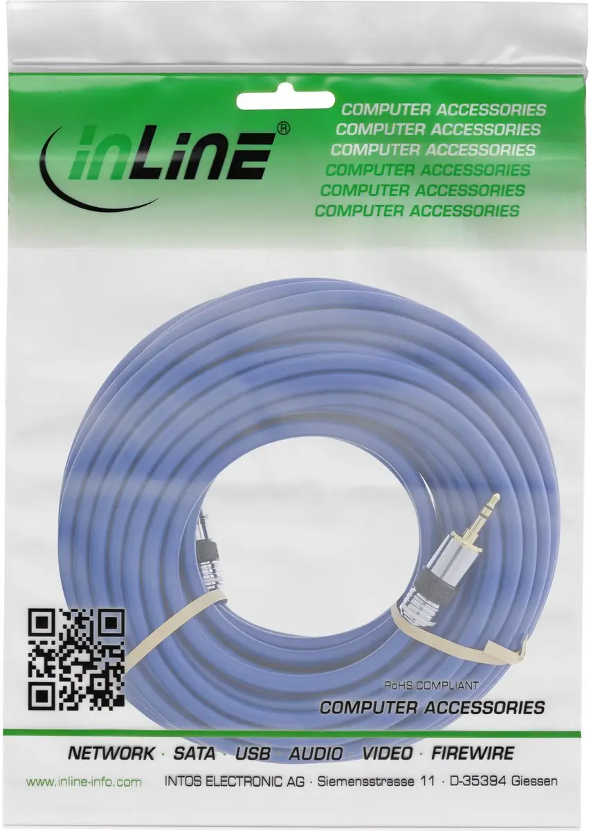 InLine 3,5mm Jack Audiokabel - 0,5m - Blauw