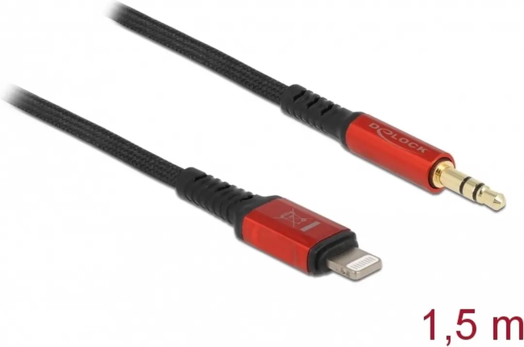 Delock Lightning naar 3.5mm Audiokabel 8-pin - 1.5m - Zwart