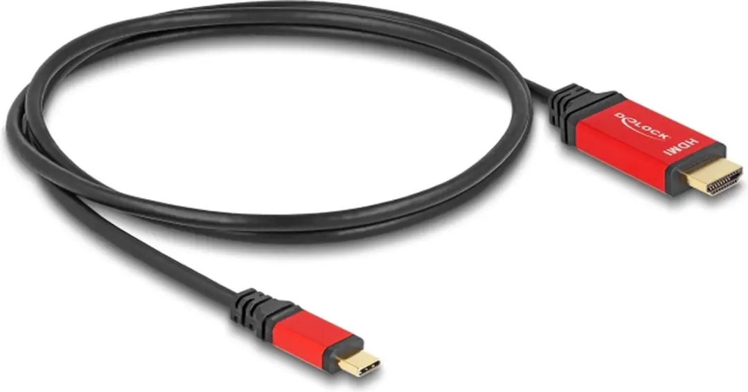 Delock USB-C naar HDMI Kabel 8K 60Hz HDR - 1m - Rood
