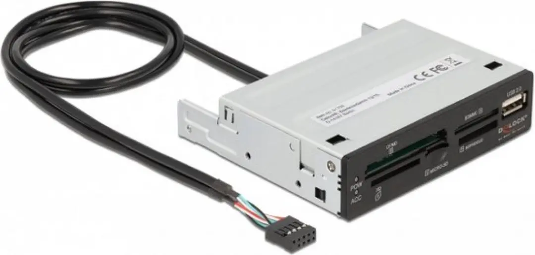 Delock 3.5" USB 2.0 Kaartlezer 5 Slot + USB 2.0 Type-A