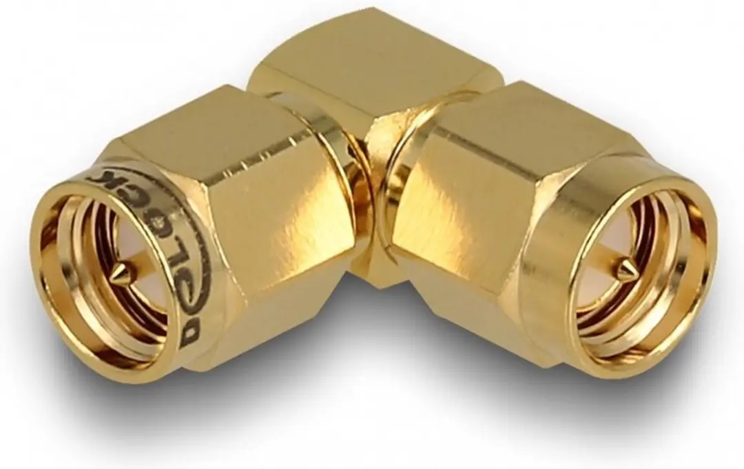 Delock SMA Haakse Adapter 50 Ohm - Goud