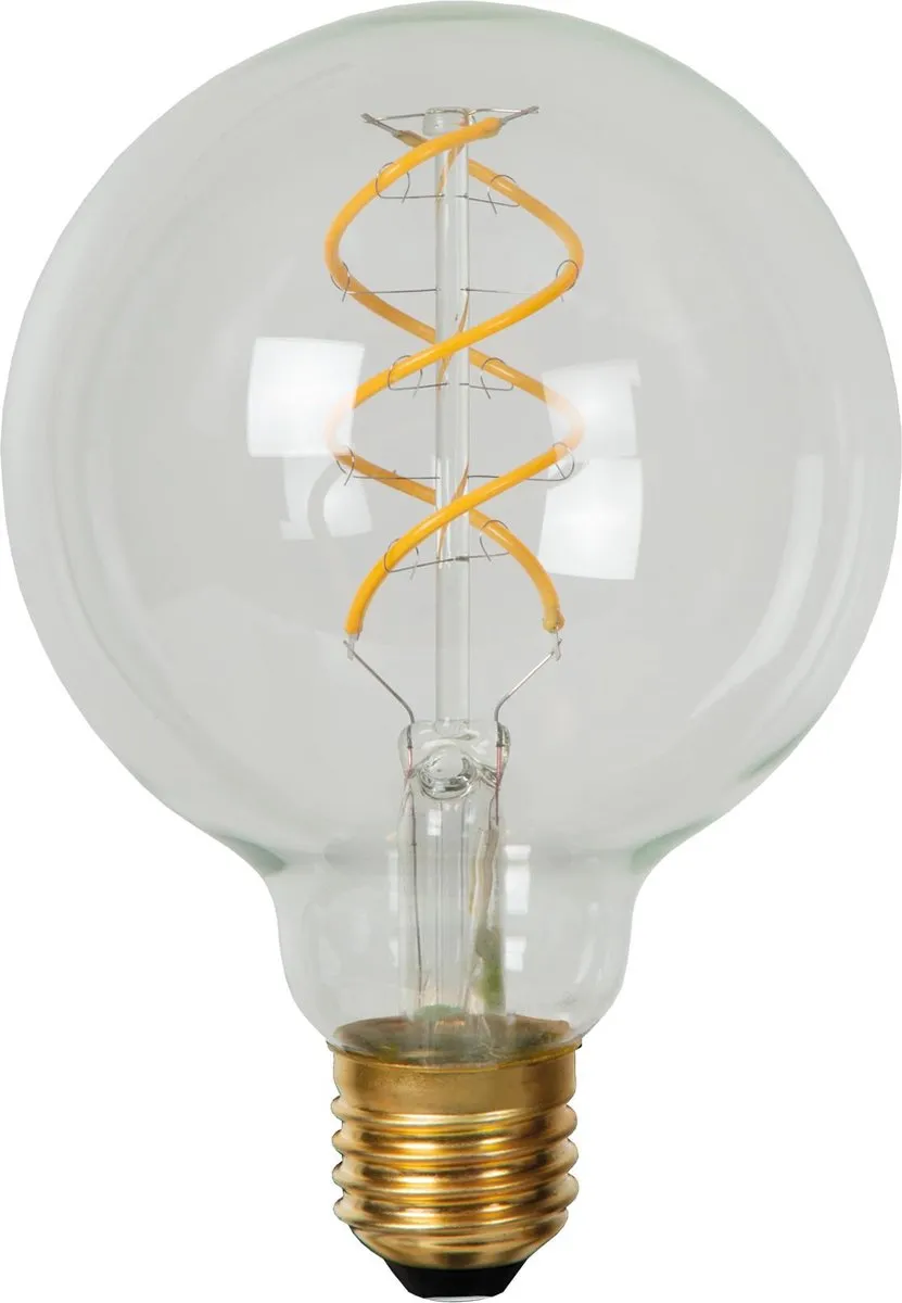 Lucide G95 LED Filamentlamp 4,9W 2700K - Ø9,5cm - E27 - Transparant - afbeelding 6 van 6