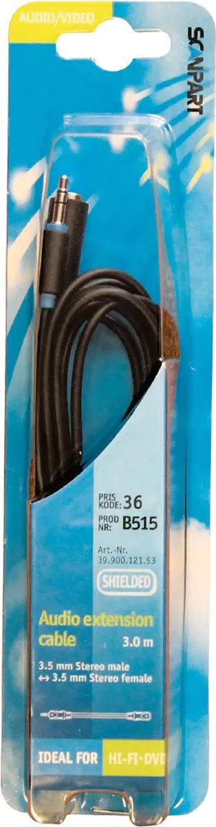 Scanpart Koptelefoonverlengkabel 3m 3.5mm Jack - B515