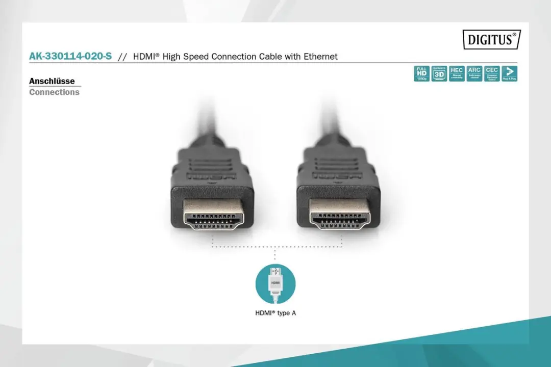 Digitus HDMI Kabel 2M - High Speed - Zwart