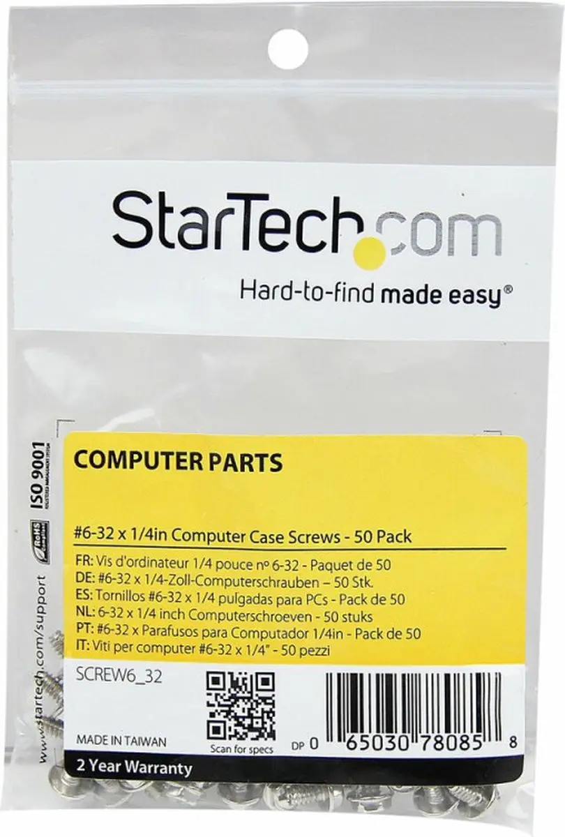 Startech 6-32 x 1/4" Lange Computerschroeven - 50 Stuks