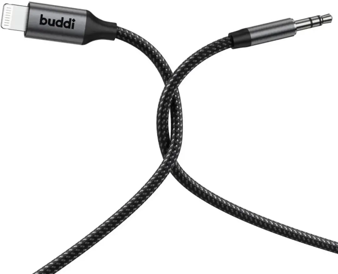 Buddi Flex Lightning naar 3.5mm Jack Kabel - 1M - Zwart