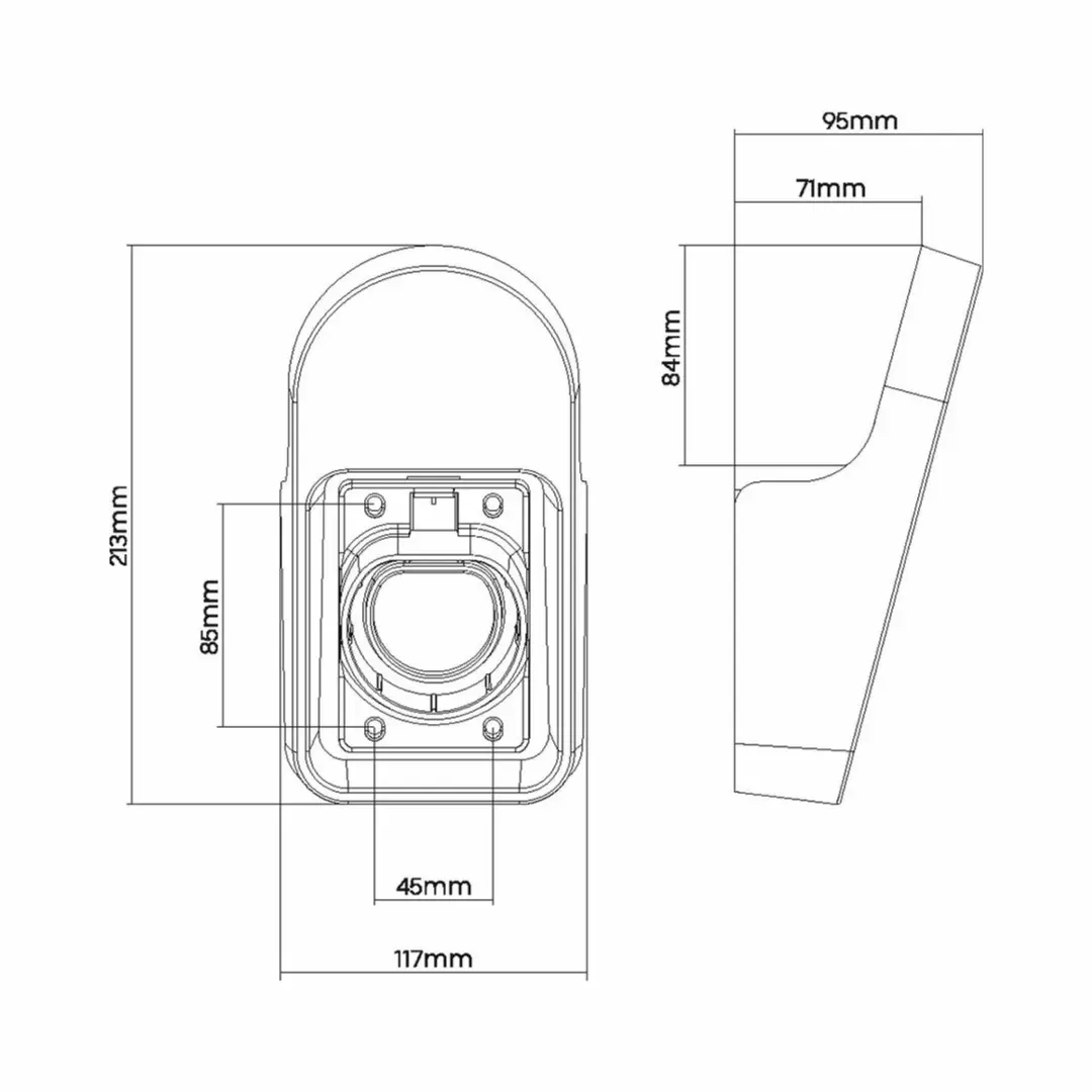 InLine Universele EV Type 2 Laadkabelhouder - Zwart